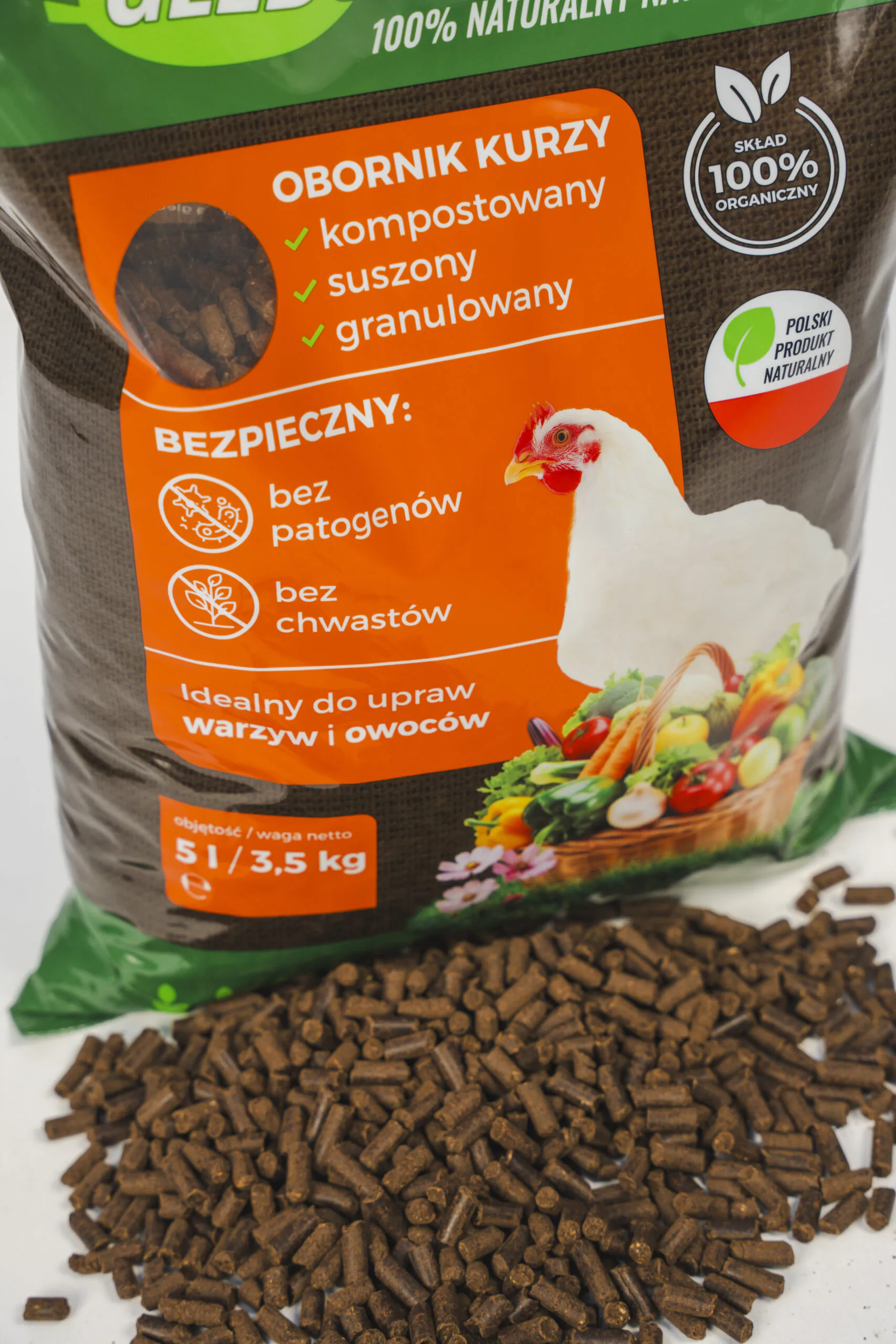 Obornik kurzy organiczny granulowany 20L (14kg) nawóz Glebokuracja