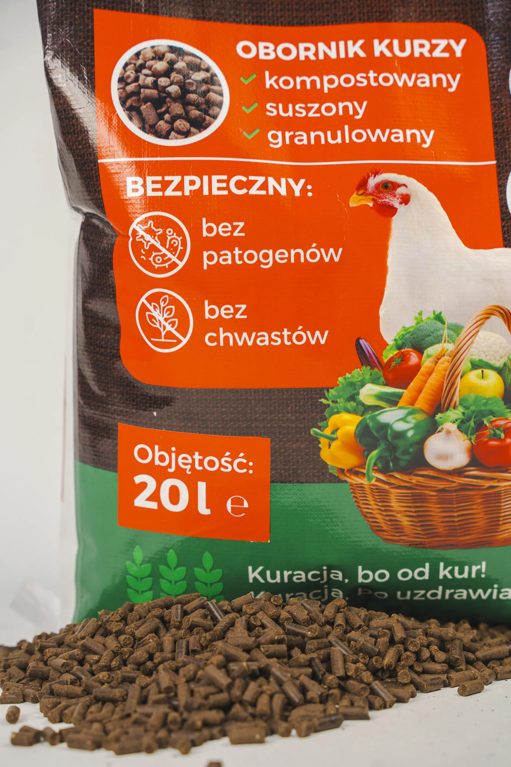 Obornik kurzy organiczny granulowany 20L (14kg) nawóz Glebokuracja