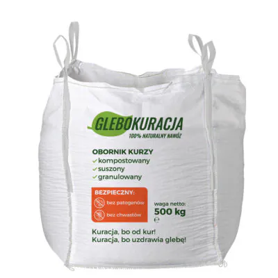 Obornik kurzy organiczny granulowany BIG-BAG (500kg) nawóz Glebokuracja